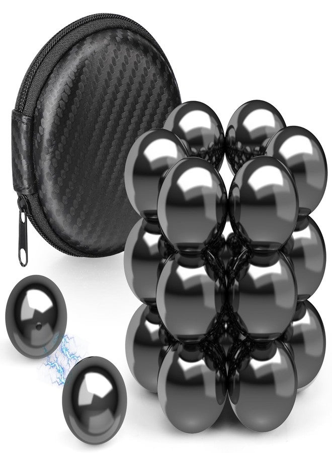 Dilabnba 22PCS Round Magnetic Stones Fidget Toy Magnet Science Kit for Adults, Large Hematite Magnet Ball Desk Toy for Men Women, Whiteboard Locker Magnetic Rocks for Home Office, Age:15+ - Image 1